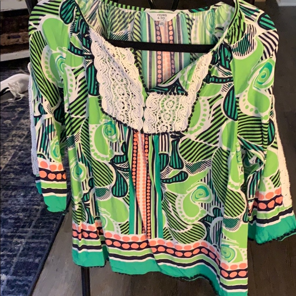 Crown & Ivy Patterned Blouse